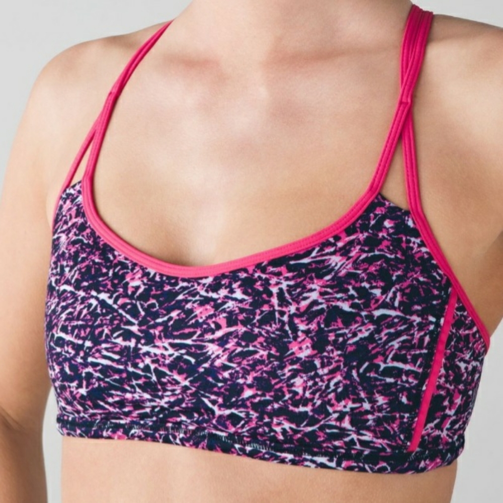 Lululemon Lighten Up Bra Mini Ripple Boom Juice Multi Sz 10 Activewear